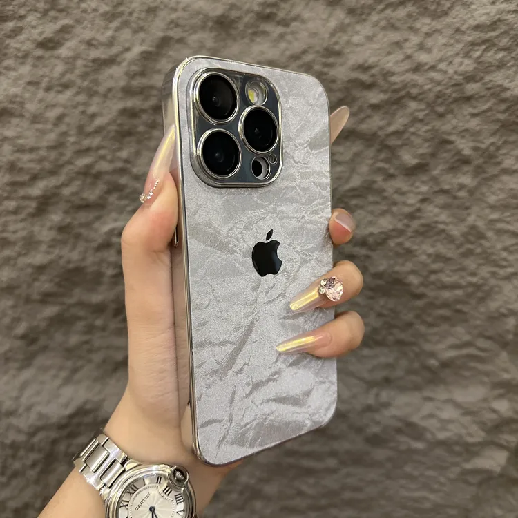 绒布款电镀边适用苹果17promax手机壳高级感iPhone16带镜头膜15硬