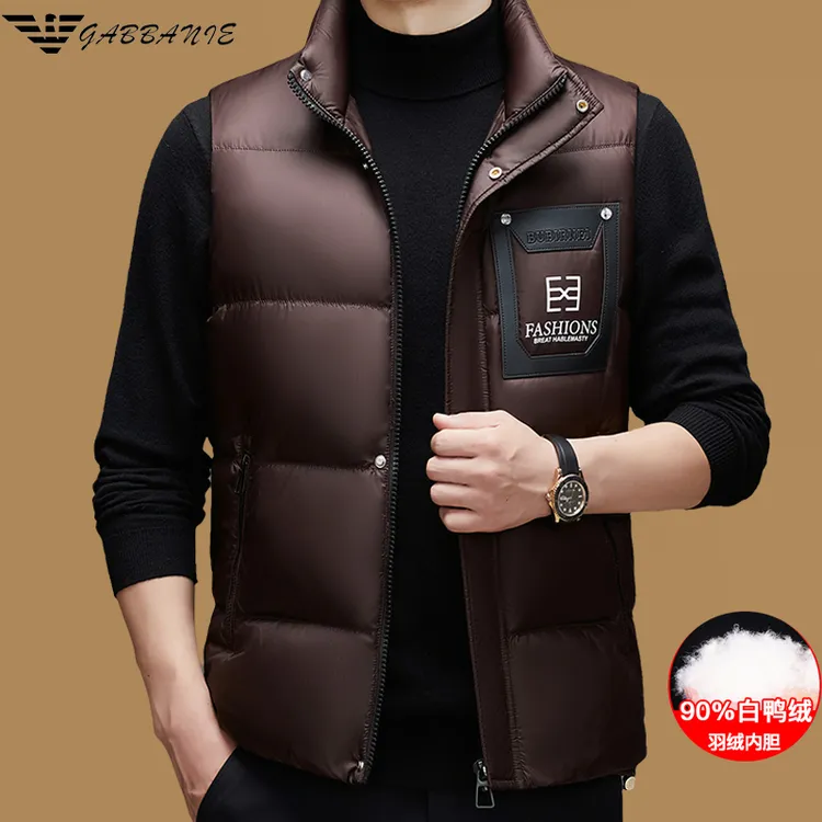 意大利专柜男士高档秋冬季羽绒马甲背心时尚休闲加厚保暖马夹外套