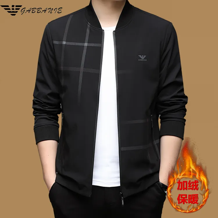 意大利夹克男装外套正品高档休闲秋冬季加厚中年高档潮流商务茄克