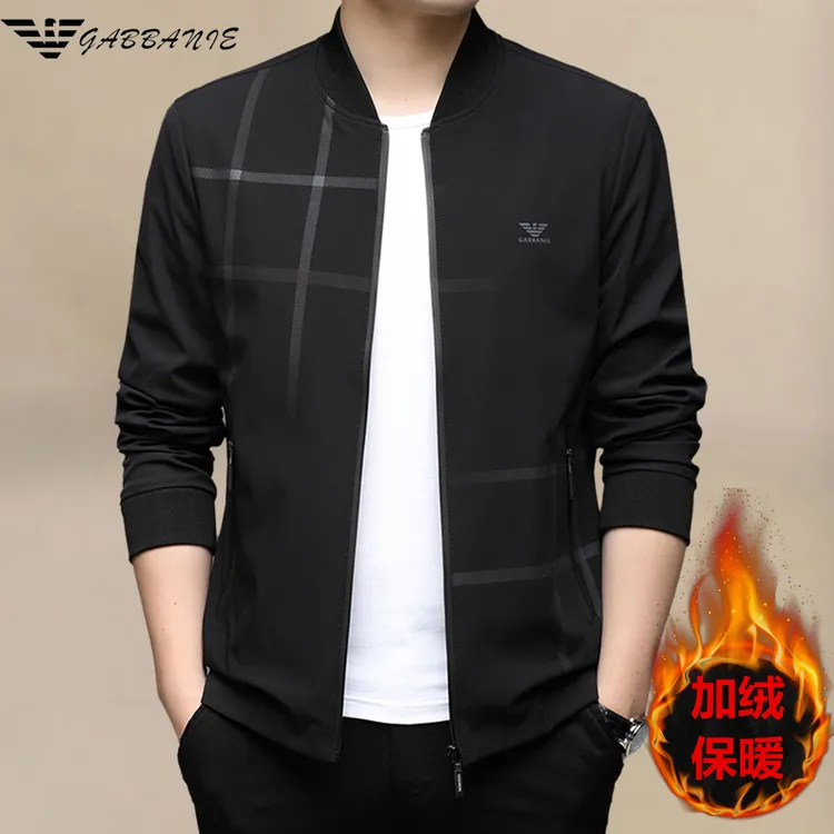 意大利夹克外套男专柜秋冬新款休闲中青年高档时尚商务棒球领茄克