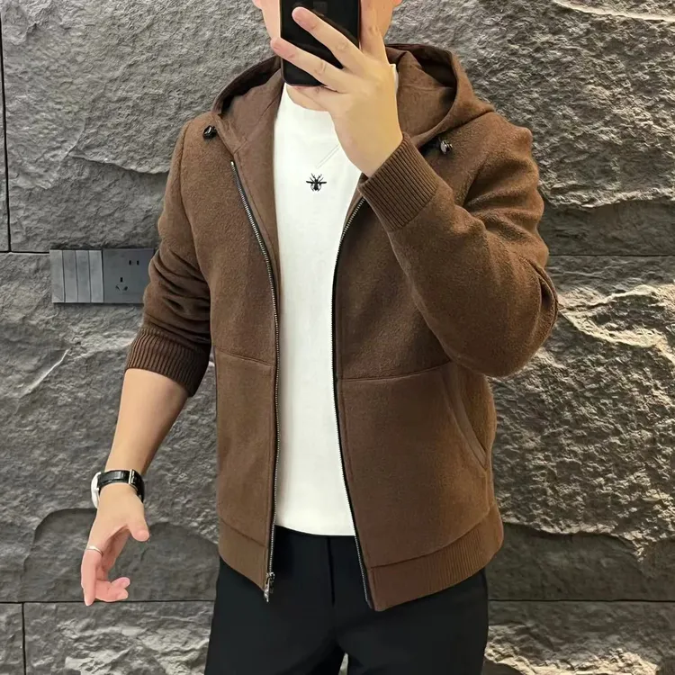 新款高端男士潮流百搭个性休闲简约连帽夹克86255