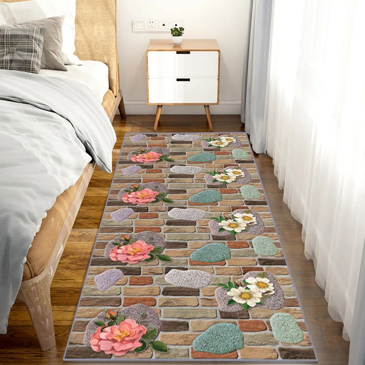 家用长条床边卧室衣帽间飘窗厨房耐脏水晶绒可机洗裁剪地毯地垫