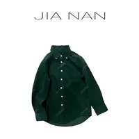 两色复古灯芯绒休闲衬衫6070