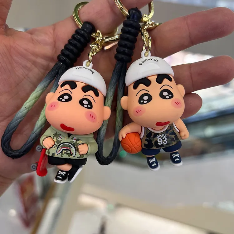 网红可爱蜡笔小新动漫公仔钥匙扣挂件精致包包汽车钥匙链挂饰礼物