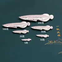 采金缘 足银银制品 足银9999银韩版龙鱼摆件双面简约精致素款个性
