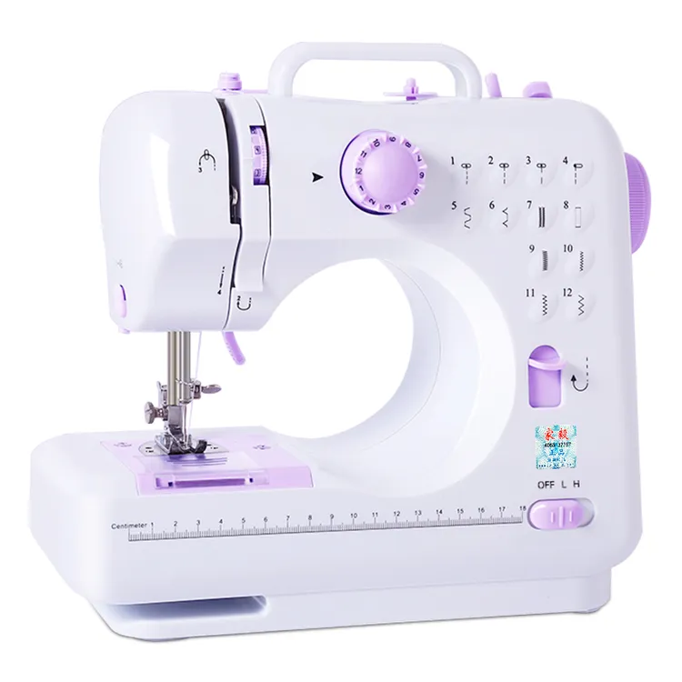 家毅505缝纫机小型家用电动迷你多功能手持全自动锁边吃厚裁缝机