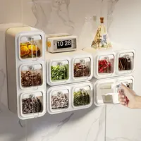 调料盒家用厨房壁挂调味罐盐味精收纳盒佐料香料专用密封组合套装