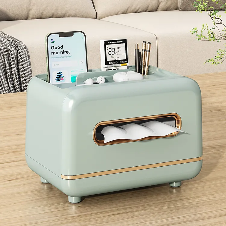 轻奢纸巾盒客厅家用抽纸盒茶几多功能遥控器收纳家用桌面创意摆件
