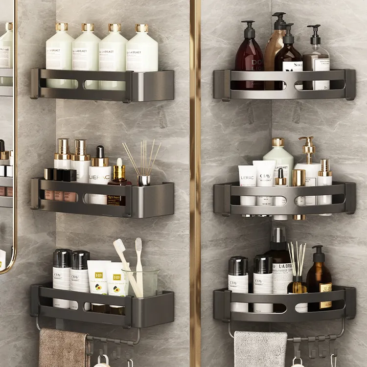 卫生间卫浴三角置物架免打孔厕所洗手间洗漱台壁挂淋浴房转角收纳
