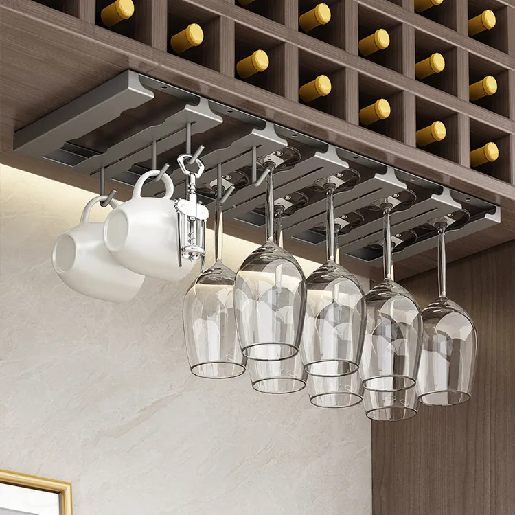 优勤不锈钢红酒杯架倒挂家用高脚杯酒杯架悬挂架子酒柜轻奢红酒架