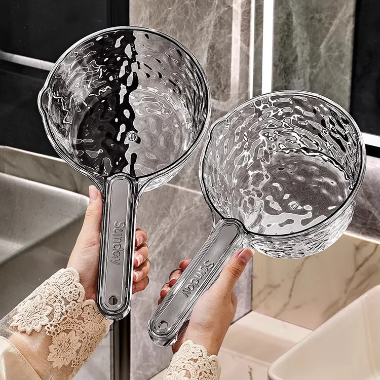 优勤水瓢水勺家用厨房塑料加厚舀水瓢浇花冲厕所加深透明长柄舀子