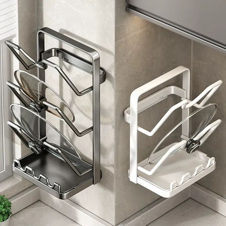 优勤锅盖架免打孔厨房置物架多功能放置器壁挂式砧板菜板收纳架子