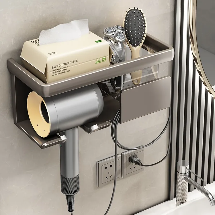 吹风机置物架免打孔卫生间戴森吹风机支架浴室电吹风筒收纳挂架子