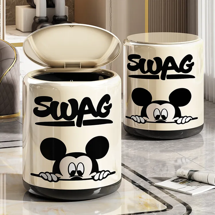 垃圾桶家用2024新款网红高颜值客厅卫生间轻奢高档带盖大容量纸篓