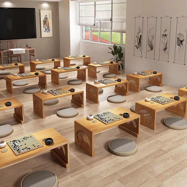 免安装折叠桌中式炕桌辅导班培训桌子围棋书法坐地矮桌榻榻米炕几