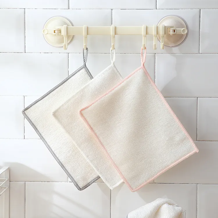 竹纤维双层洗碗布厨房抹布洗碗巾易清洗不易掉毛家用吸水清洁布