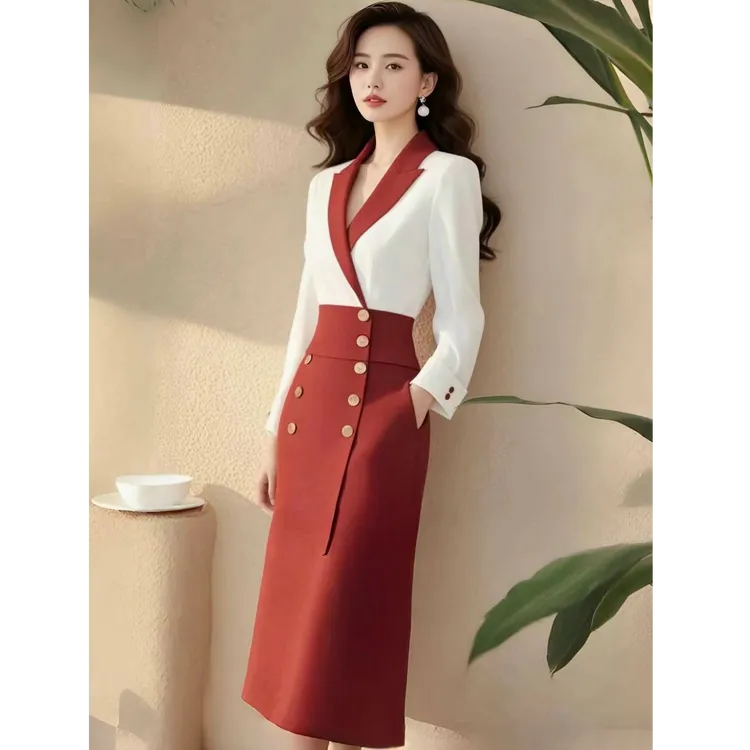 秋装搭配一整套干练气质女神范高级感正式场合小香风显瘦连衣裙子
