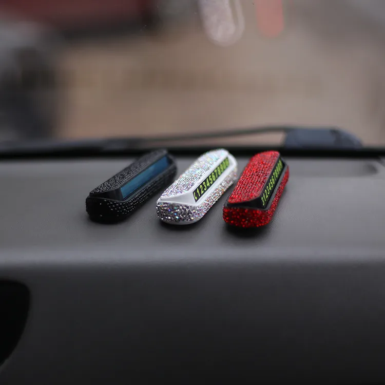 汽车摆件钻石临时停车牌号码牌中控台摆件饰品