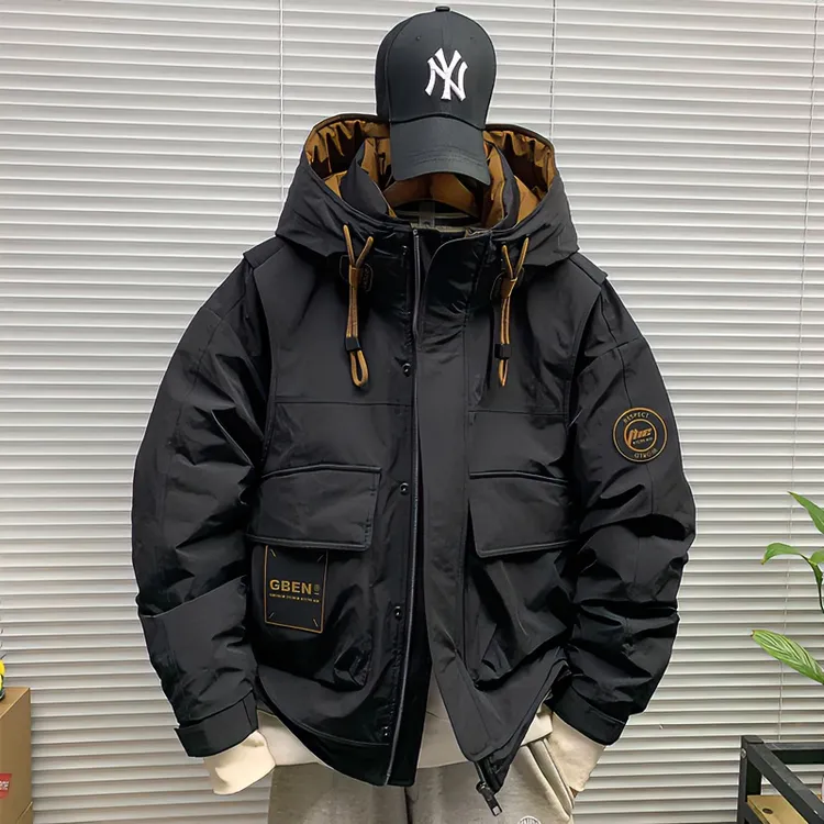 2025冬季新款白鸭绒羽绒服外套男工装潮牌加厚保暖防风羽绒衣夹克