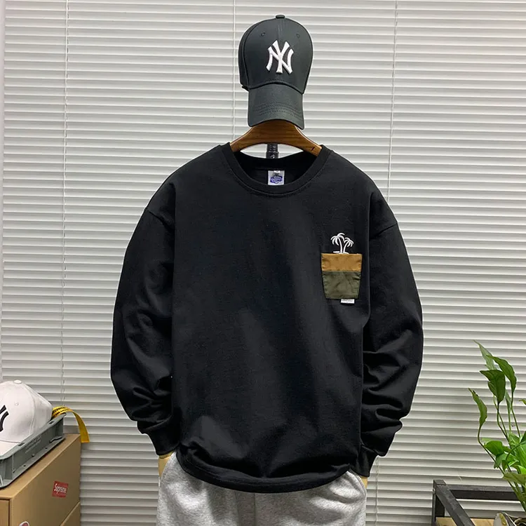 2025春秋新款刺绣重磅卫衣外套男士休闲宽松百搭街头高品质上衣