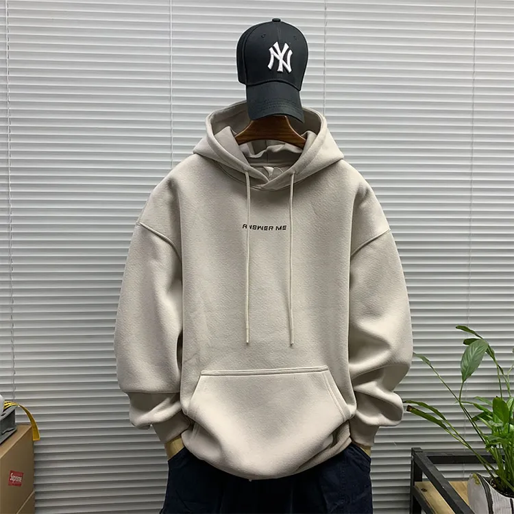 卫衣男连帽印花重磅春秋新款休闲宽松潮牌百搭运动青少年上衣帽衫
