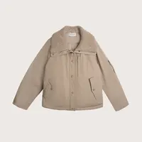 SUNDAYMERRY西伯利亚白鹅绒 圈圈纱针织领工装短款羽绒服