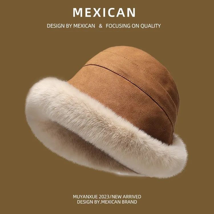 稻草人帽子女秋冬季保暖加绒渔夫帽冬天护耳百搭毛绒盆帽2023新款