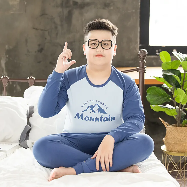 大码童装男童加肥加大内衣套装秋冬季睡衣中大童学生保暖秋衣秋裤