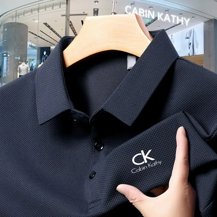 品牌定制【海外撤柜】轻奢高端男士新疆棉POLO衫大码翻领T恤短袖男