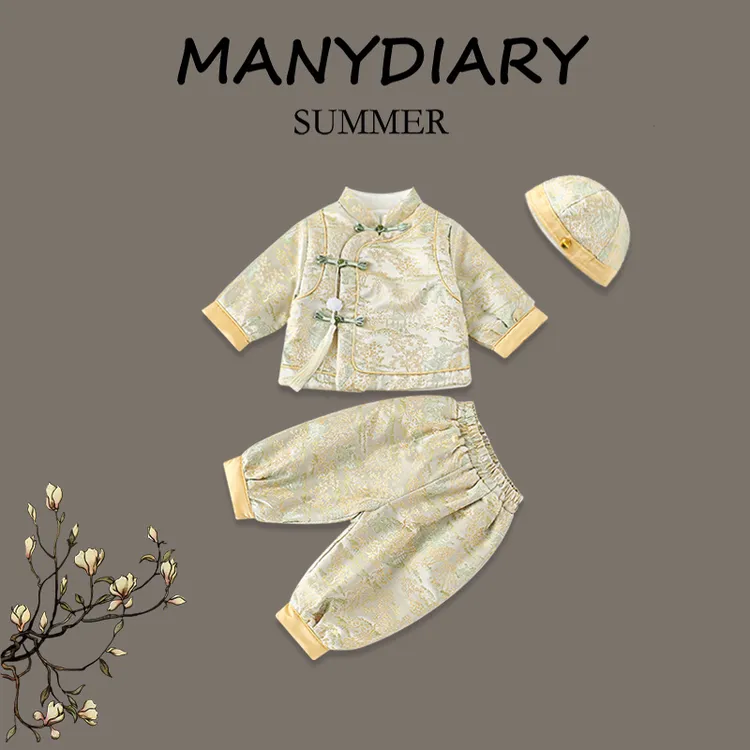 婴儿宝宝冬装周岁礼服2025新款唐装新中式国风加绒加棉拜年服套装