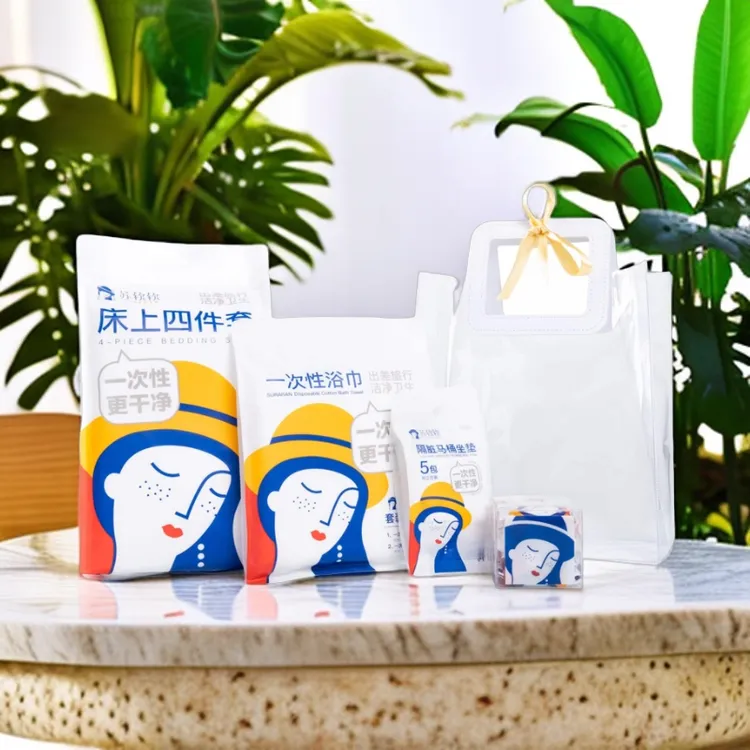 suranran/苏软软大尺寸四件套+浴巾+压缩毛巾+马桶垫 组合套包
