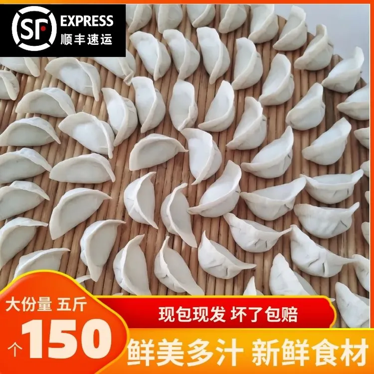 【顺丰包邮】饺子手工新鲜猪肉牛肉大葱韭菜鸡蛋煎饺家用冷冻即食