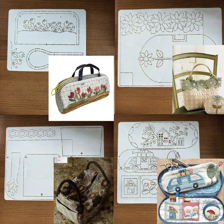 手工DIY描图工具拼布软模板 祖母大牌包郁金香笔袋雏菊托特工具盒