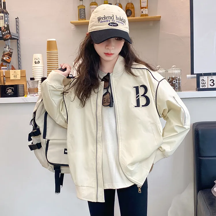女童春装外套2025新款洋气时髦春秋款女孩炸街大童儿童棒球服夹克