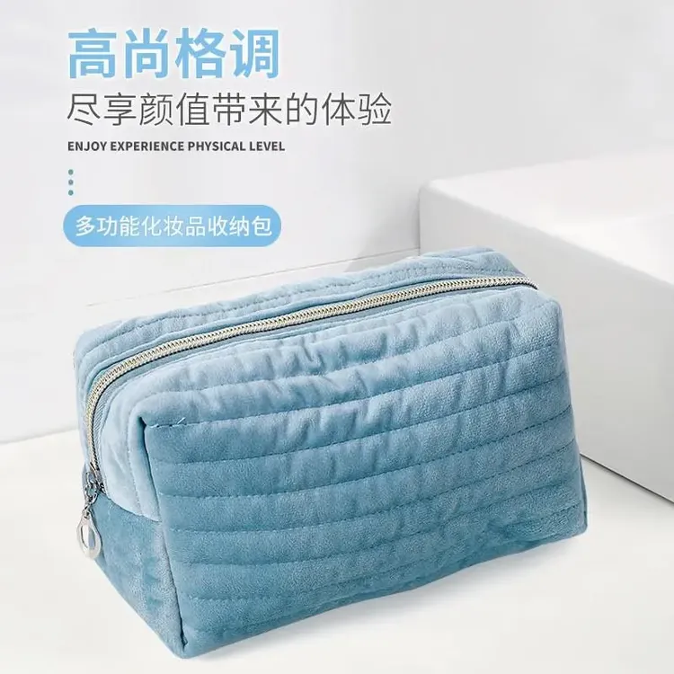 网红化妆包外出随身携带大容量收纳时尚化妆品简约风敞开式高颜值
