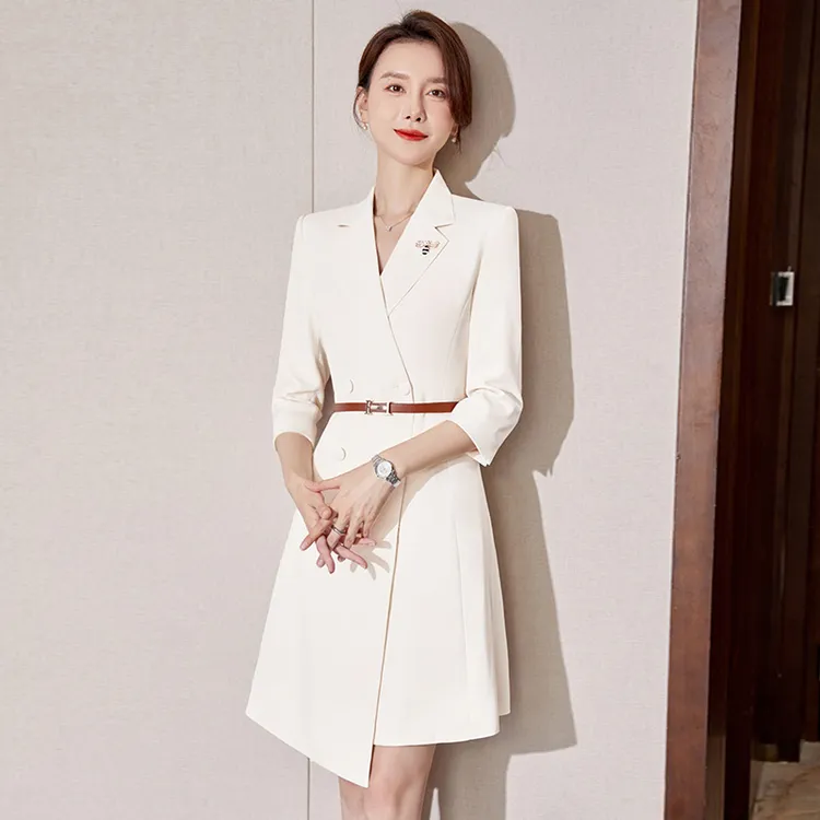 高端职业女不规则西服连衣裙时尚女神范销售经理面试连衣裙D099-2