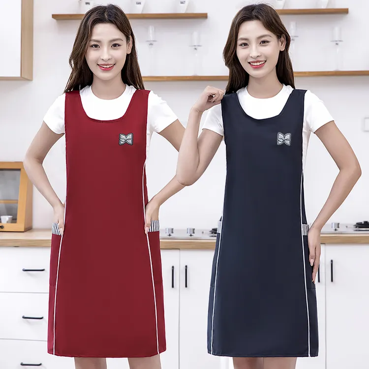 防水围裙厨房专用家用做饭防油污马甲围腰男女工作服餐饮坎肩罩衣