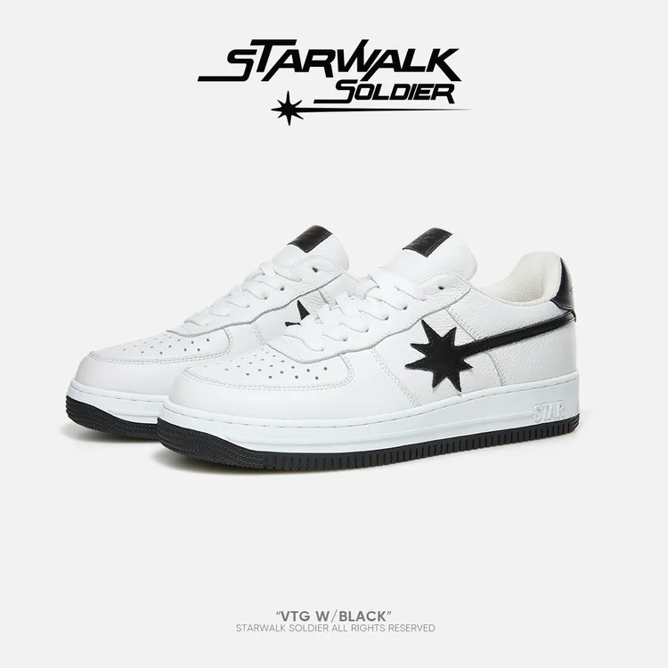 STARWALK SOLDIER VTG  W/BLACK雅丹风复古白黑流星鞋欧若动感风
