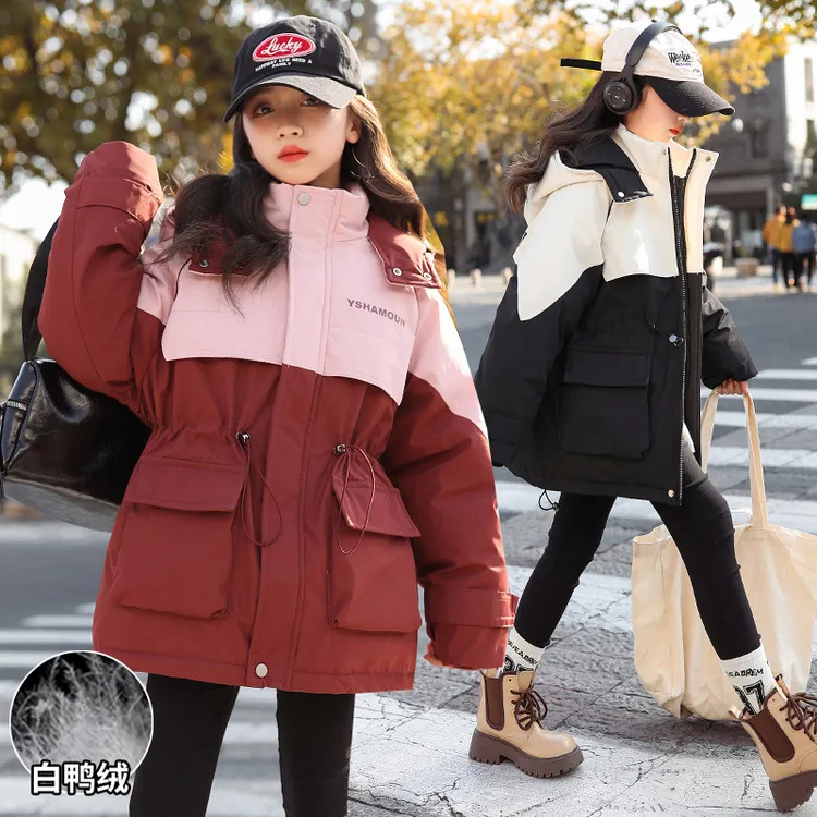 女童羽绒服外套冬装2025新款加厚大童派克服秋冬女孩冲锋衣儿童潮