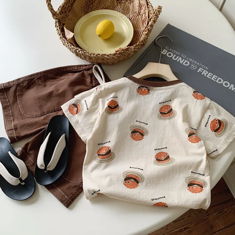 短袖T恤男童夏季新款2024韩版洋气宝宝休闲半袖潮儿童薄款打底衫