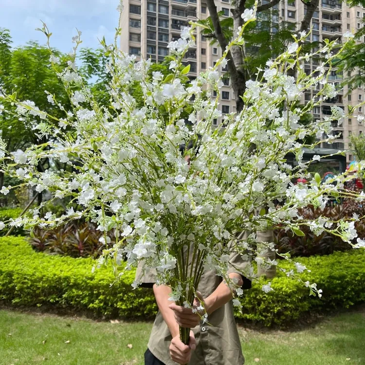 雪柳仿真雪柳插花枝条家居人造塑料仿真花装饰盆景小清新花艺摄影