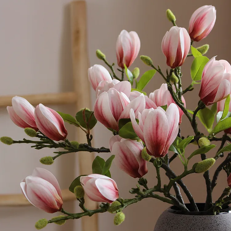 含苞玉兰花仿真花假花摆设中式复古餐桌装饰花卉花艺摆件插花花束