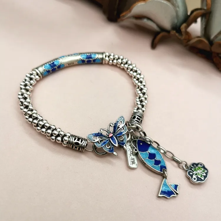 足银手链 米粒银珠手编原创设计纯手工时尚百搭闺蜜情侣个性手链。