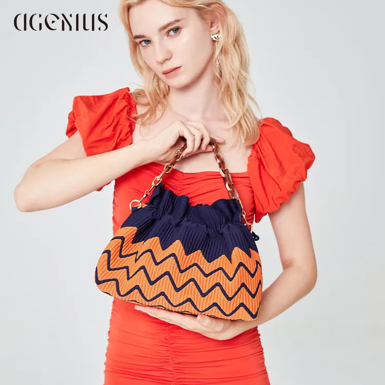 DGENIUS包包女士新款秋季单肩包国风时尚通勤女包小众斜挎水桶包