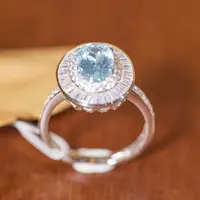 玉峰珠宝丨安娜【N3625】海蓝宝戒指*S925银镶嵌