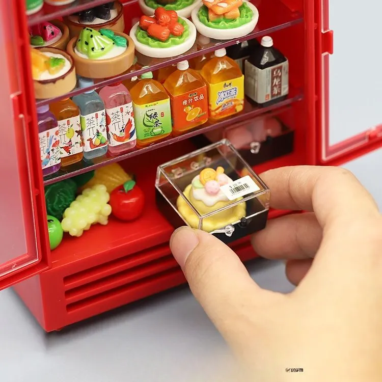 小学生迷你仿真冰箱可乐冰柜微缩饮料过家家玩具冰箱摆件厨房玩具
