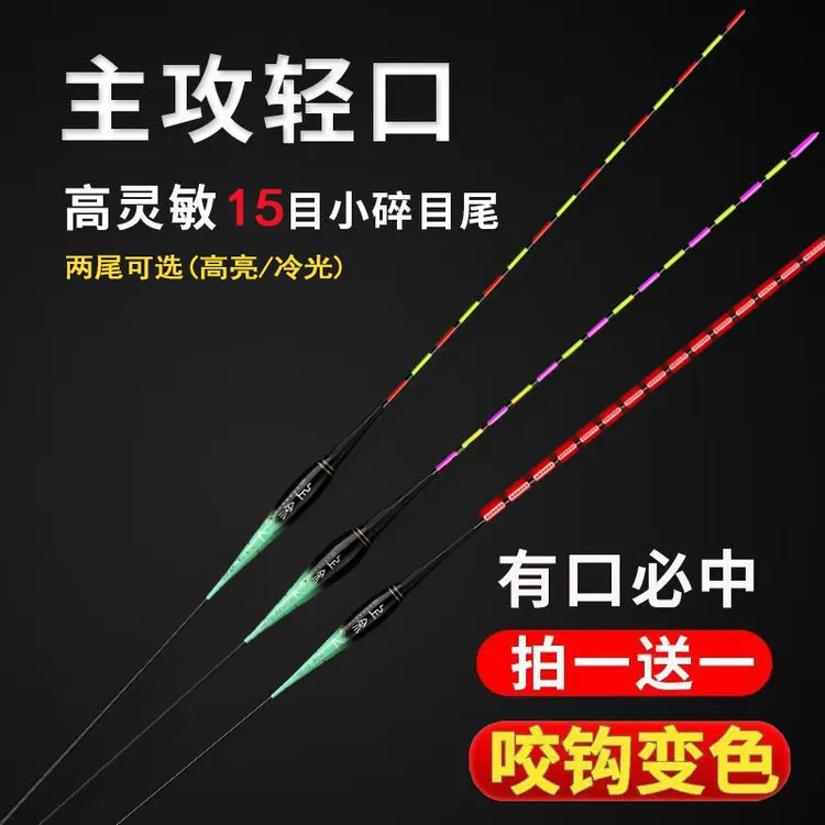 买一送一目小碎目轻口漂日夜两用渔具夜光漂路亚日夜两用夜光漂