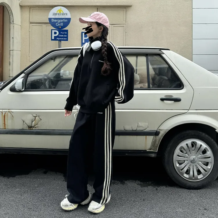 网红洋气炸街女装运动阔腿裤休闲时尚百搭潮流秋冬重磅420克情侣