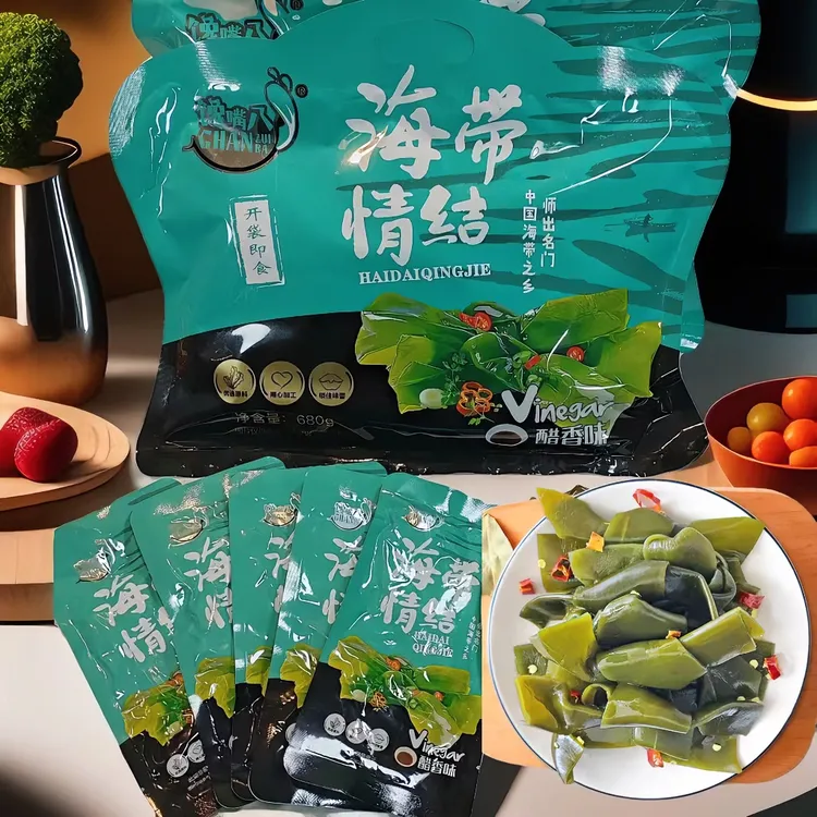 霞浦海带结开袋即食醋香,香辣味净含量680/袋新鲜营养馋嘴美味