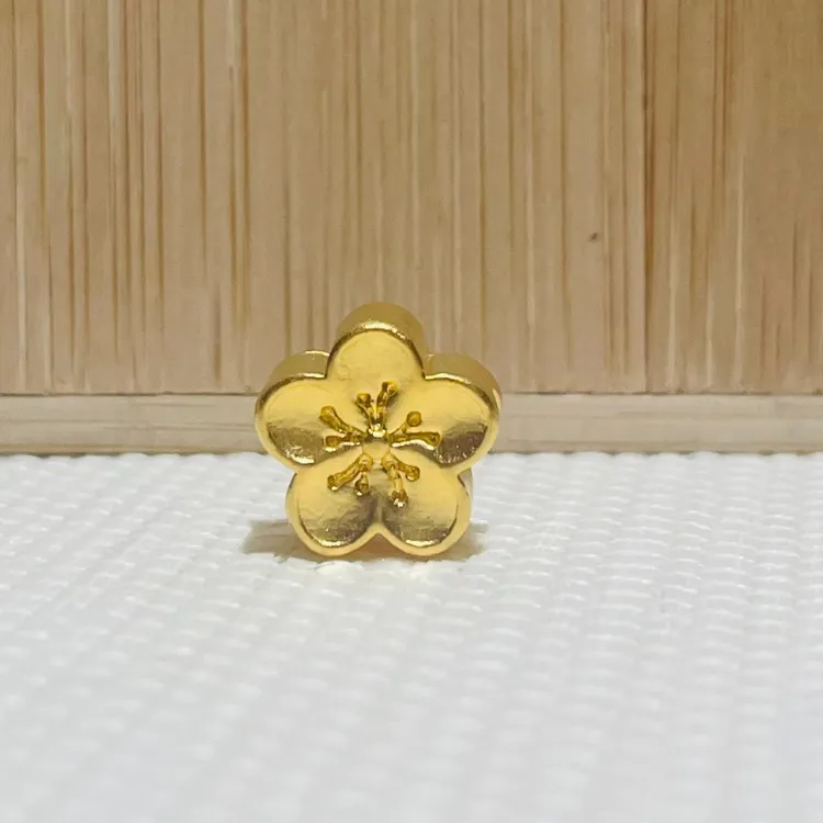 足金精美桃花中穿挂件简约女士